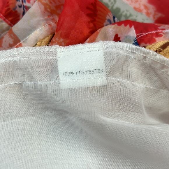 NWT LF Chandelier fuchsia and orange chiffon and crochet romper, size m - Picture 9 of 9